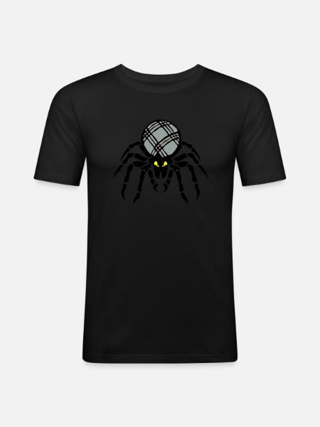 petanque araigne ball - Men's Slim Fit T-Shirt - black