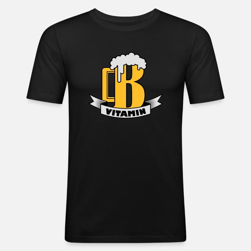 B vitamin - Männer Slim Fit T-Shirt - Schwarz