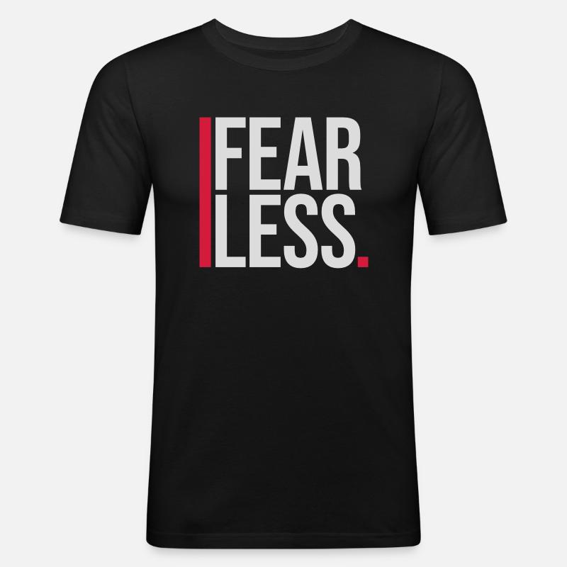 fearless Text Quote Design - Men's Slim Fit T-Shirt - black
