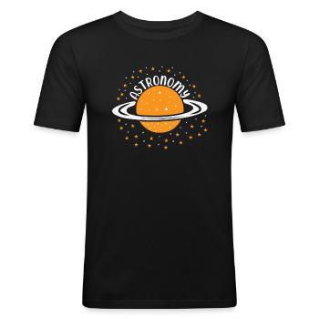 Astronomie - T-shirt près du corps Homme - noir - Devant - Nik (191cm)
