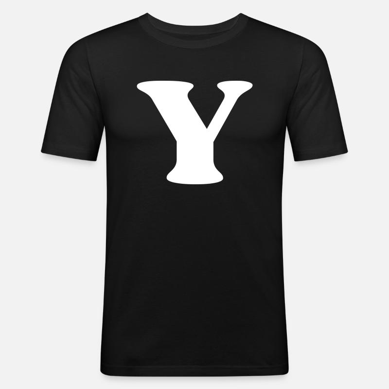 Ypsilon - Männer Slim Fit T-Shirt - Schwarz
