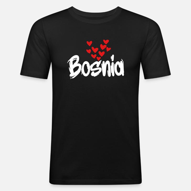 Bosnia - Maglietta aderente da uomo - nero