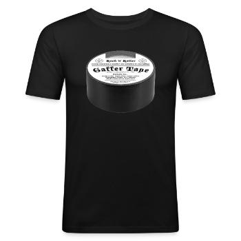 Gaffer Tape Rock Tee - Männer Slim Fit T-Shirt - Schwarz - Vorne - Nik (191cm)