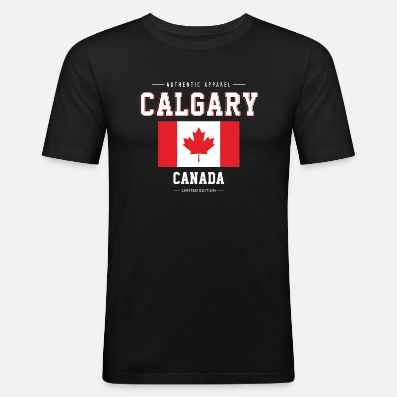 Calgary - Männer Slim Fit T-Shirt - Schwarz