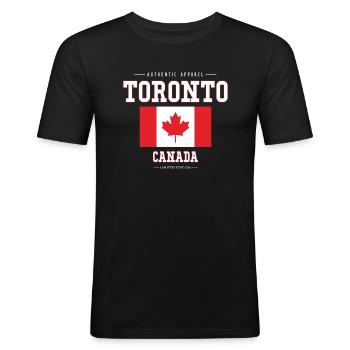 Toronto - Men's Slim Fit T-Shirt - black - Front - Nik (191cm)