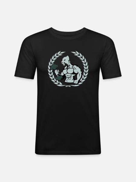 bodybuilder jaguar - Männer Slim Fit T-Shirt - Schwarz