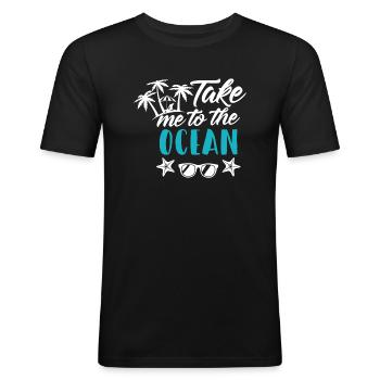 Ocean vacation - Men's Slim Fit T-Shirt - black - Front - Nik (191cm)
