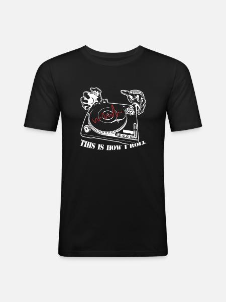 DJ So rollt DJ - Männer Slim Fit T-Shirt - Schwarz