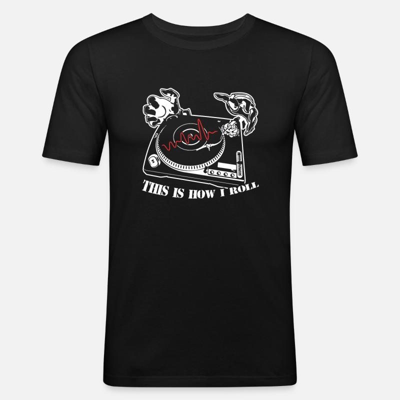 DJ So rollt DJ - Männer Slim Fit T-Shirt - Schwarz