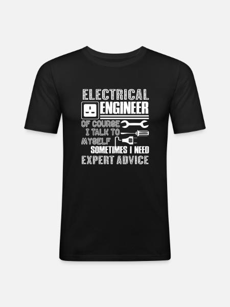 Electrical Engineer Funny Electrical Engineer - Men's Slim Fit T-Shirt - black