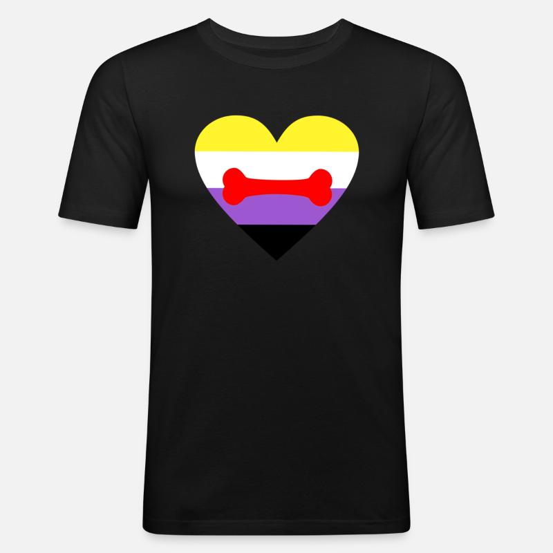 Nonbinary Puppy Play LGBTQ Pride - Männer Slim Fit T-Shirt - Schwarz