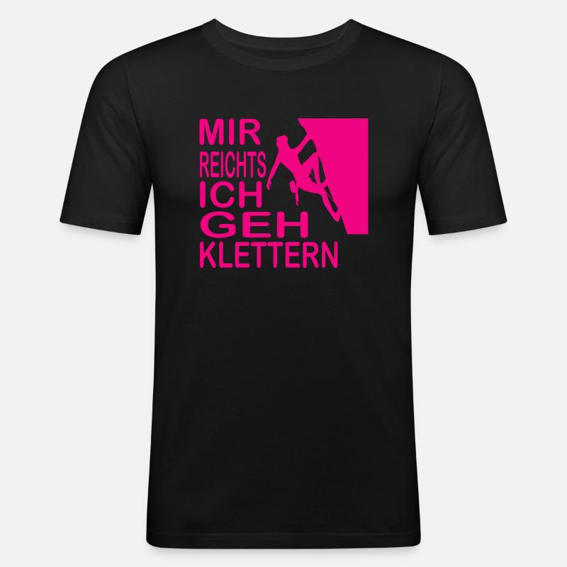 climbing - Männer Slim Fit T-Shirt - Schwarz