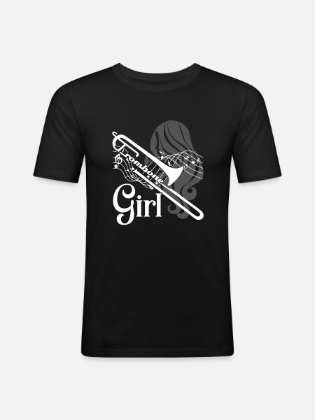 Trombone Trombone Girl - Men's Slim Fit T-Shirt - black