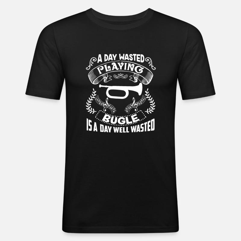 Bugle A Day Playing Bugle - Men's Slim Fit T-Shirt - black