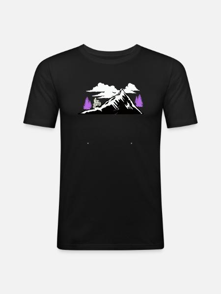 Radwanderung - Männer Slim Fit T-Shirt - Schwarz
