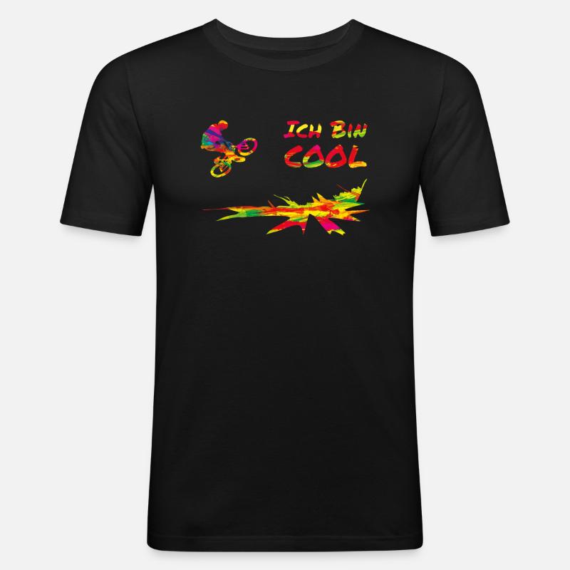 Ich bin cool - MTB - Männer Slim Fit T-Shirt - Schwarz