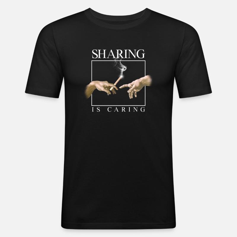 Sharing is Caring - Men's Slim Fit T-Shirt - black