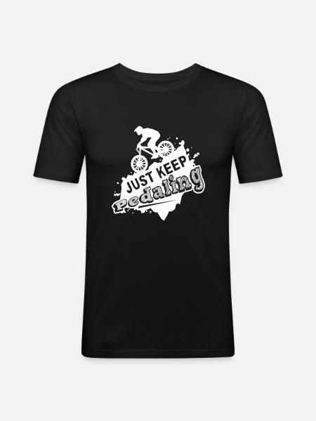 Bicycle Bicycle Just keep Pedaling - Men's Slim Fit T-Shirt - black