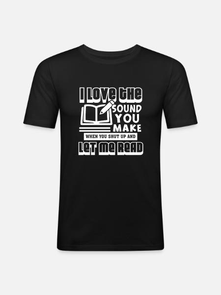 Book Book Let Me Read - Men's Slim Fit T-Shirt - black