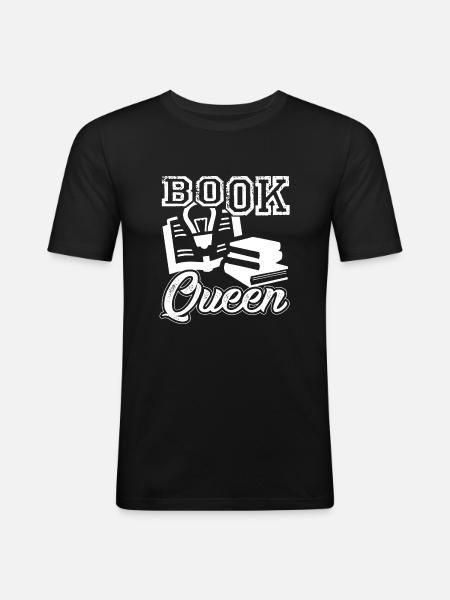 Book Book Queen - Men's Slim Fit T-Shirt - black