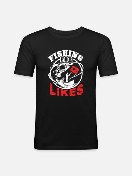 Fishing Fishing For Likes - Men's Slim Fit T-Shirt - black