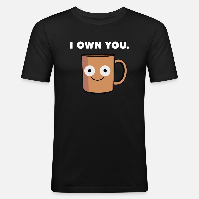 Conception de café drôle - T-shirt près du corps Homme - noir