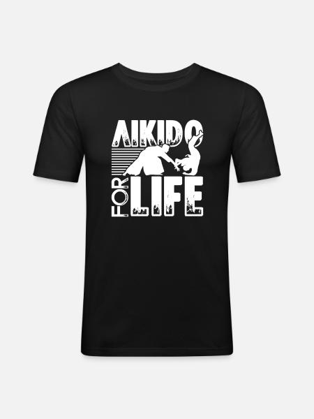 Aikido AiKido For Life - Men's Slim Fit T-Shirt - black