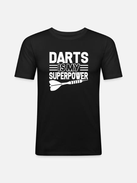 Darts Darts Is My Superpower - Men's Slim Fit T-Shirt - black