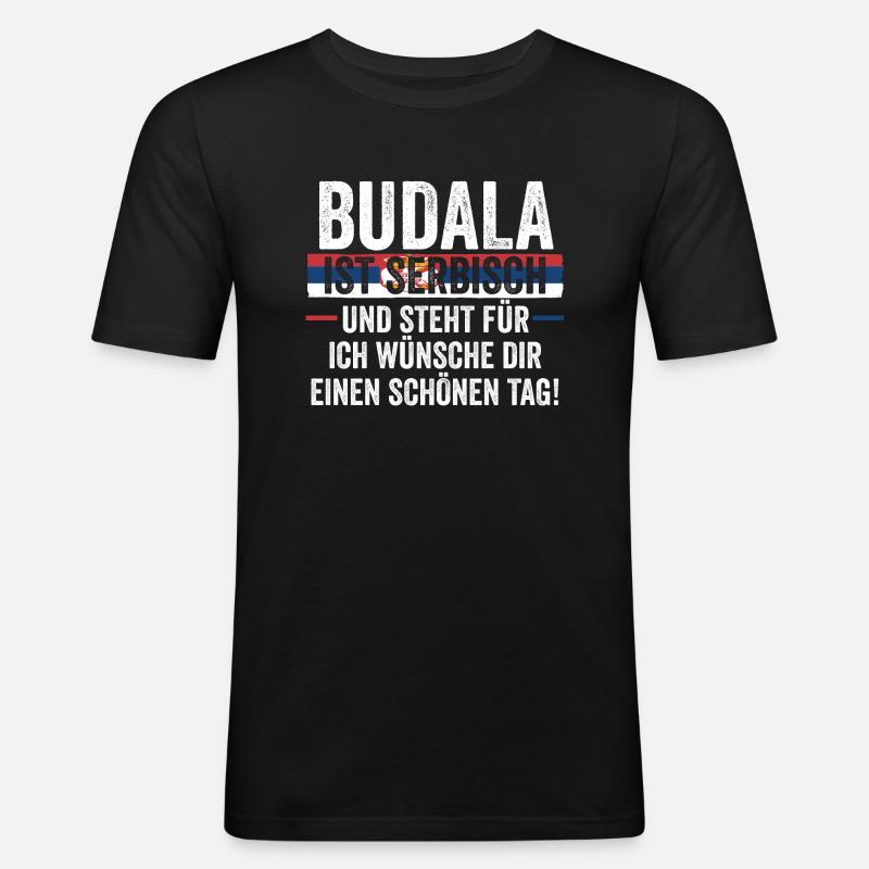 Serben Serbisch Serbien - Männer Slim Fit T-Shirt - Schwarz