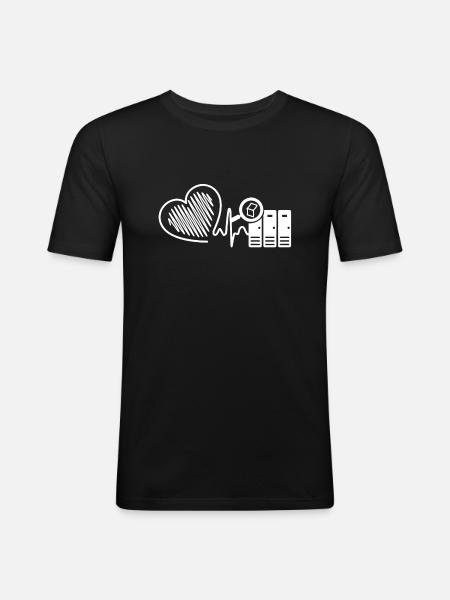 Librarian Librarian Heartbeat - Men's Slim Fit T-Shirt - black