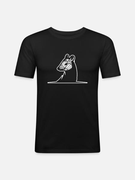Opossum Opossum Floral Pattern - Men's Slim Fit T-Shirt - black