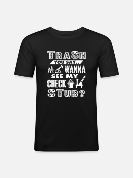 Oilfield Oilfield Check Stub - Men's Slim Fit T-Shirt - black