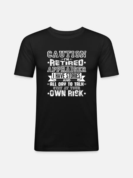 Appraiser Retired Appraiser Caution - Men's Slim Fit T-Shirt - black