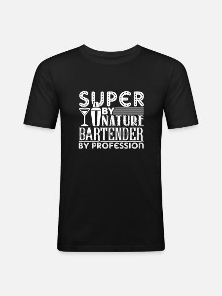 Bartender Bartender By Profession - Men's Slim Fit T-Shirt - black