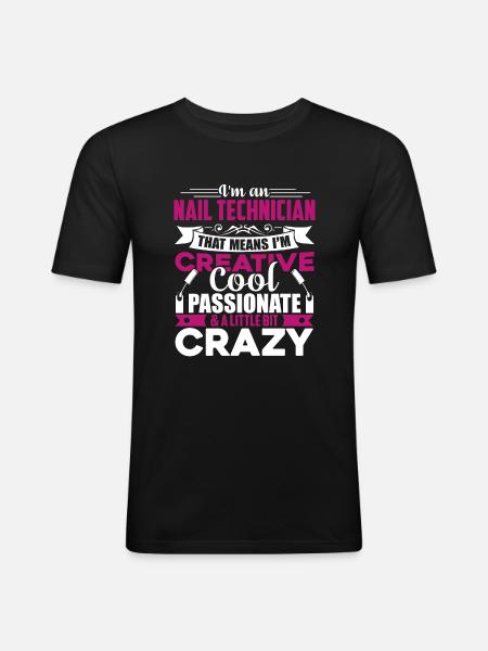 Nail Technician Cool Nail Technician - Men's Slim Fit T-Shirt - black