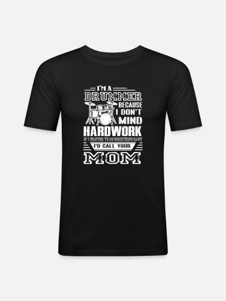Drummer I Am A Drummer - Men's Slim Fit T-Shirt - black