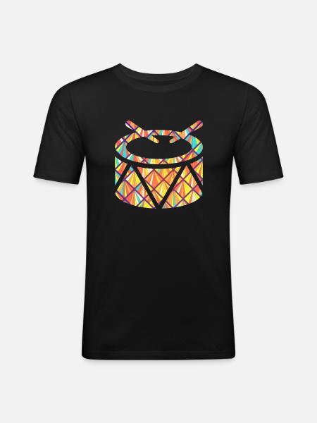 Bass Drum Geometric - Men's Slim Fit T-Shirt - black
