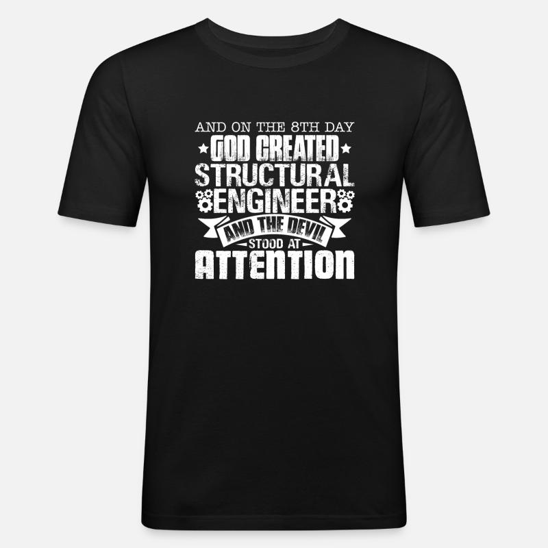 God Created Structural Engineer - Men's Slim Fit T-Shirt - black