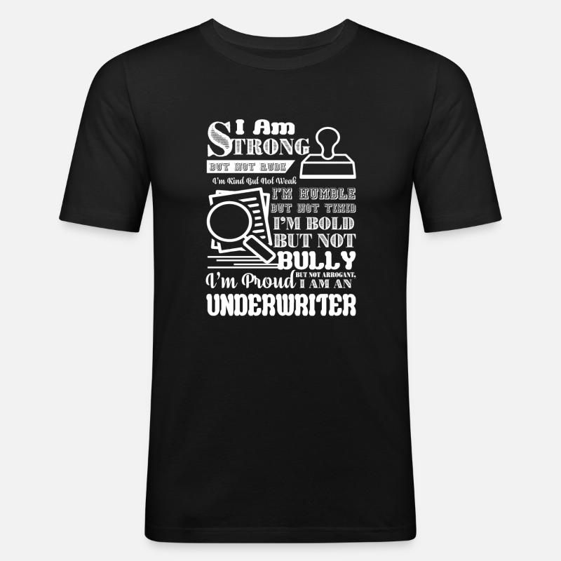 I Am Strong Underwriter - Men's Slim Fit T-Shirt - black