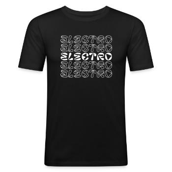 Conception de logo de musique électro - T-shirt près du corps Homme - noir - Devant - Nik (191cm)