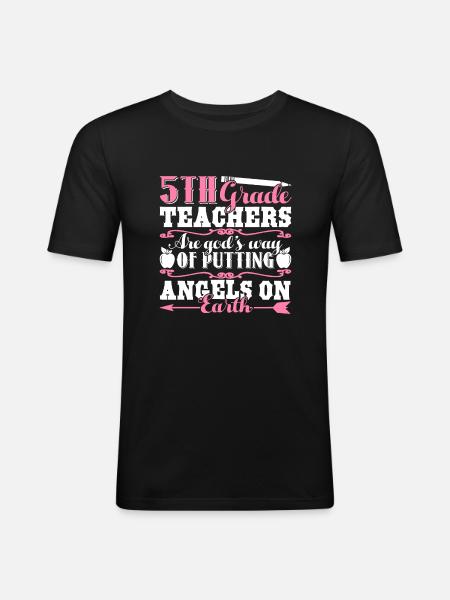 God Made 5th Grade Teachers - Men's Slim Fit T-Shirt - black
