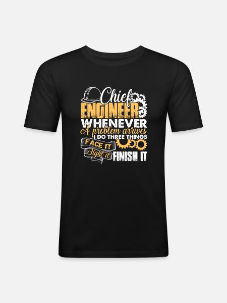 Chief Engineer Solves Problem - Men's Slim Fit T-Shirt - black