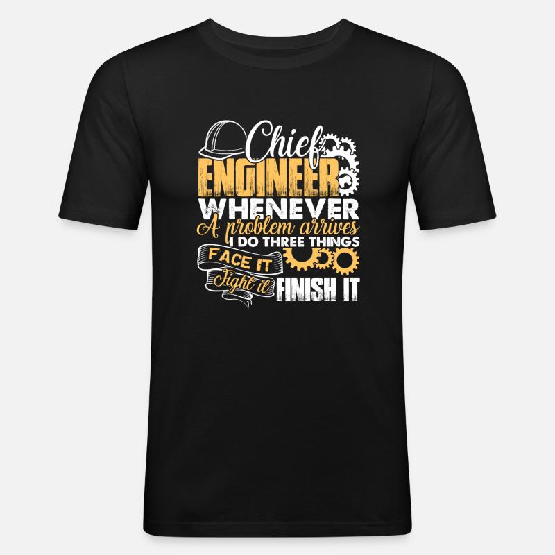 Chief Engineer Solves Problem - Men's Slim Fit T-Shirt - black