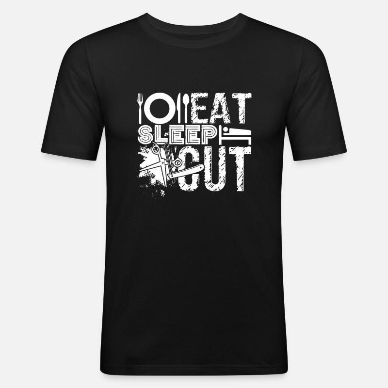 Barber Eat Sleep Cut - Men's Slim Fit T-Shirt - black