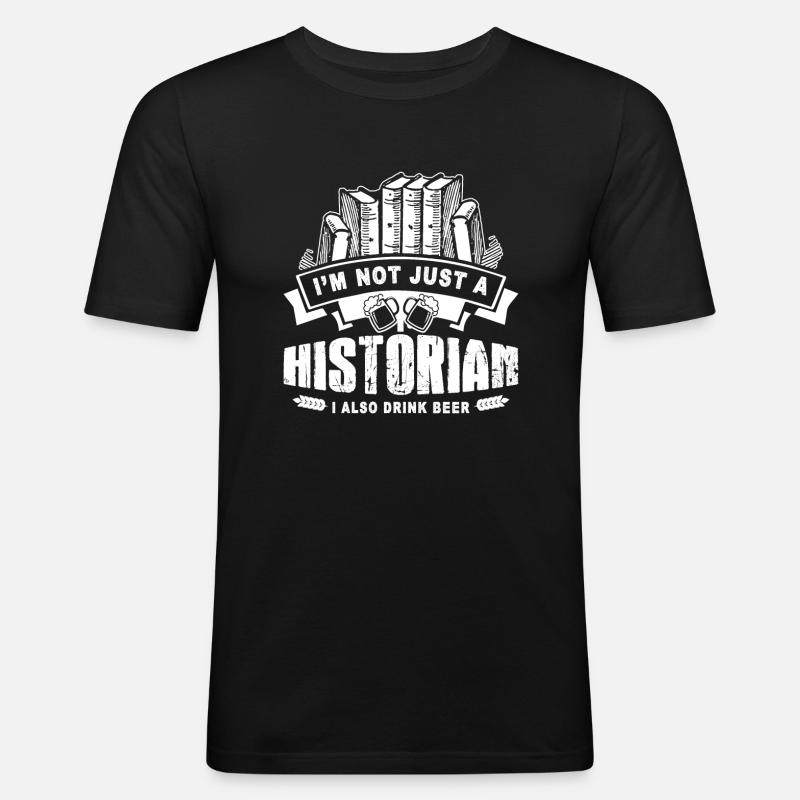 Historian Loves Beer - Men's Slim Fit T-Shirt - black