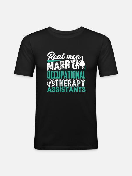 Marry Occupational Therapy Assistants - Men's Slim Fit T-Shirt - black