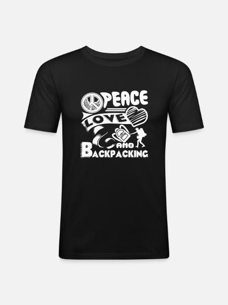 Backpacking Peace Love Backpacking - Men's Slim Fit T-Shirt - black