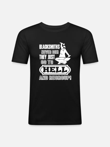 Blacksmith Blacksmith Never Die - Men's Slim Fit T-Shirt - black