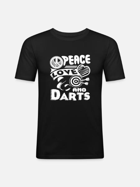 Darts Peace Love Darts - Men's Slim Fit T-Shirt - black