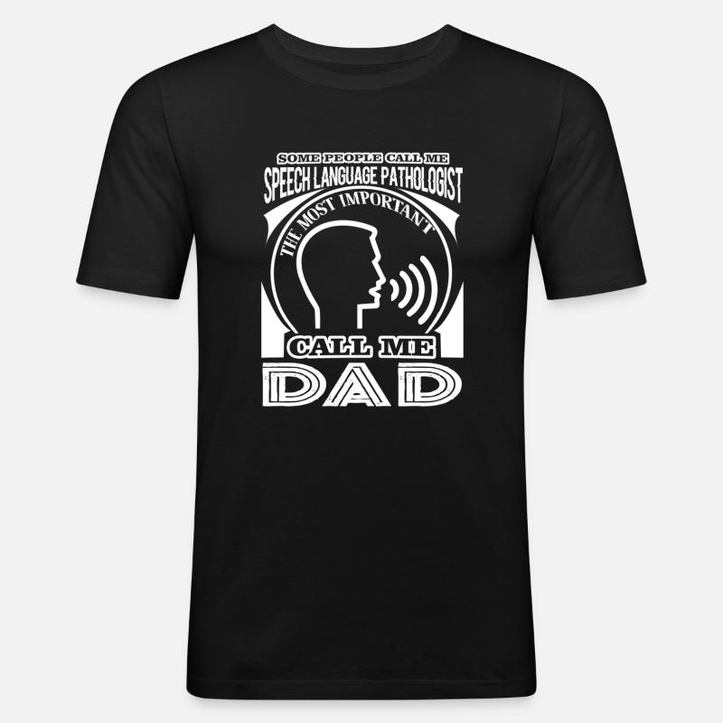 Speech Language Pathologist Dad - Men's Slim Fit T-Shirt - black